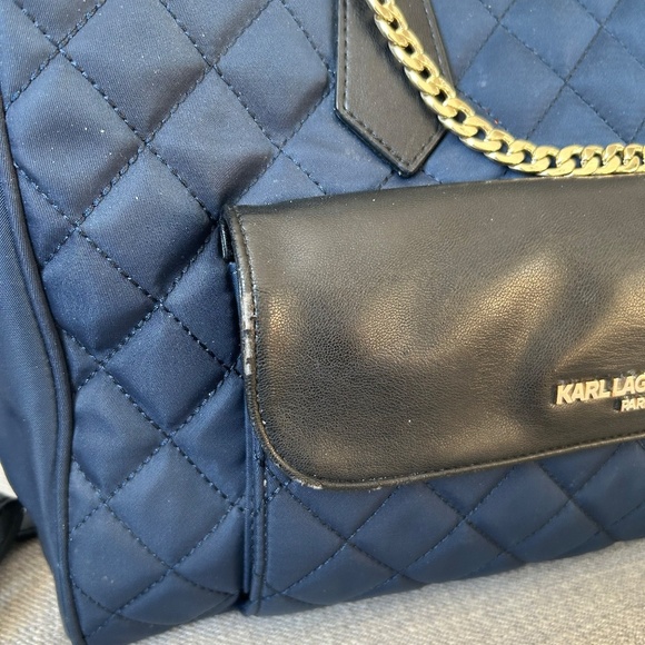 Karl Lagerfeld Navy blue quilted bag - Picture 3 of 13